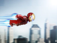 Iron Man en Lego survole la ville, incapable de ralentir ?